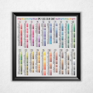 Hilo DMC por tono - Patrón de punto de cruz en PDF, muestra de hilo y guía de referencia, punto de cruz contado