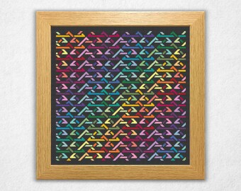 Intertwined Diagonal Triangles - Cross Stitch Pattern PDF, Geometric Style Counted Crossstitch