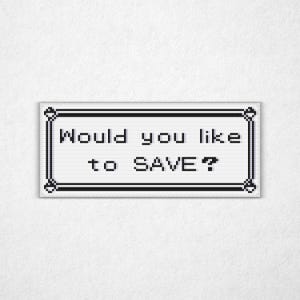 Would You Like To Save? - Cross Stitch Pattern PDF, Bookmark, Video Game Counted Crossstitch