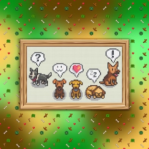Stardew Dogs Variety - Cross Stitch Pattern PDF, Video Game Inspired Counted Crossstitch