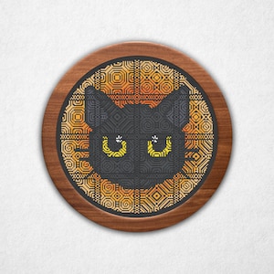 Black Cat Tiles Cross Stitch Patterns - Quaker Style Sampler, Two Sizes (Instant Download PDF)
