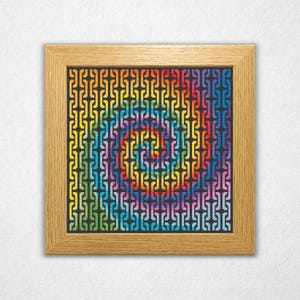 Tie-Dye Chainmail - Cross Stitch Pattern PDF, Psychedelic Style Counted Crossstitch