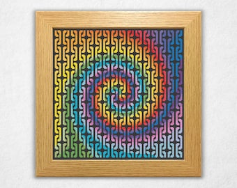 Tie-Dye Chainmail - Cross Stitch Pattern PDF, Psychedelic Style Counted Crossstitch