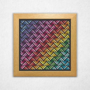 Rainbow Zig-Zag - Cross Stitch Pattern PDF, Geometric Style Abstract Counted Crossstitch
