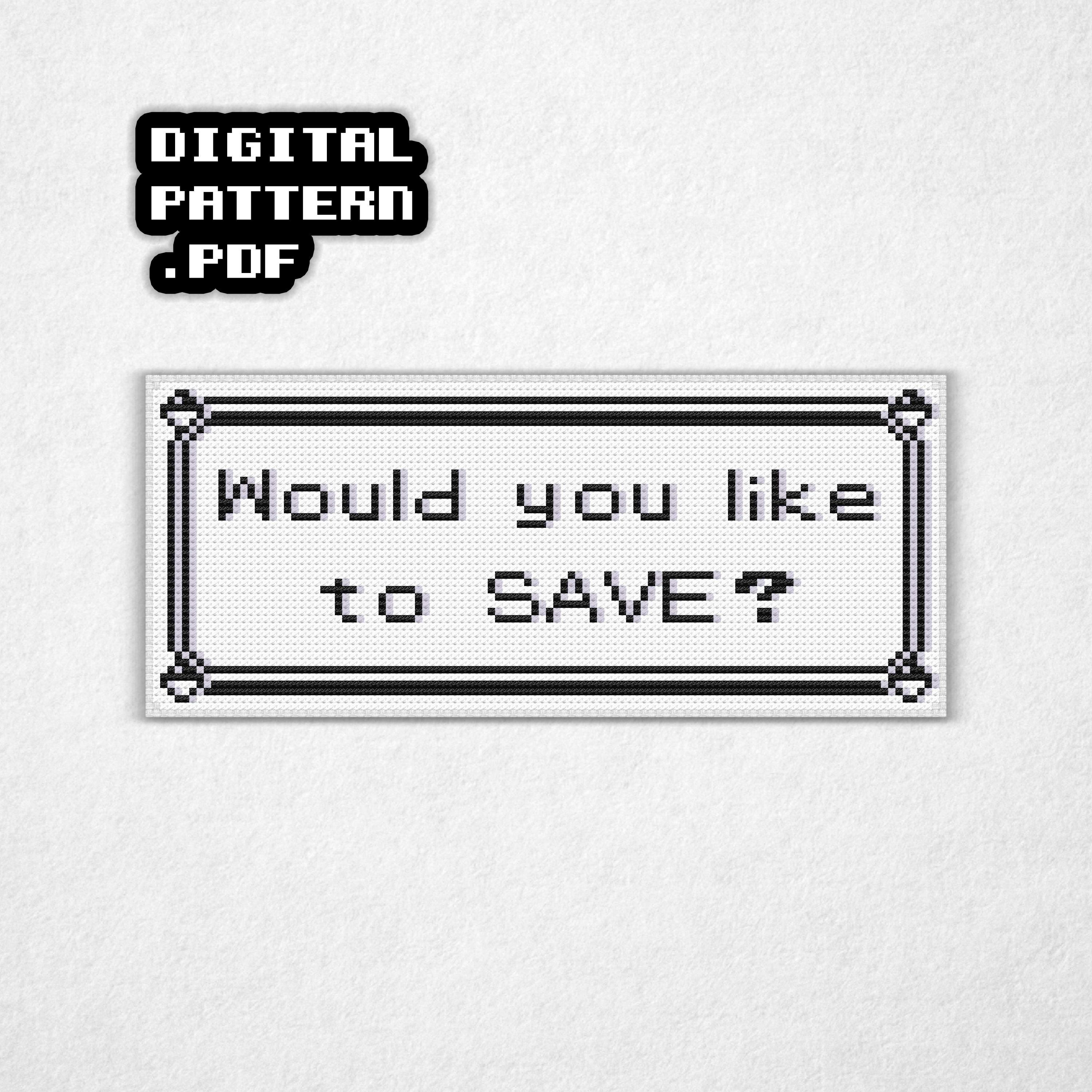 保存しますか？ - クロスステッチパターンPDF、ブックマーク、ビデオゲームカウントクロスステッチ - Etsy 日本, image size:3000x3000