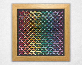 Intertwined Vertical Triangles - Cross Stitch Pattern PDF, Geometric Style Counted Crossstitch