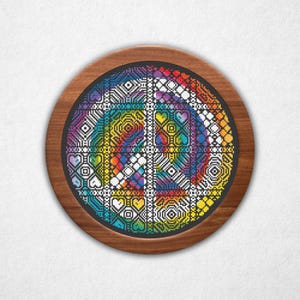 Peace Sign Tiles Cross Stitch Patterns - Quaker Style Sampler, Two Sizes (Instant Download PDF)