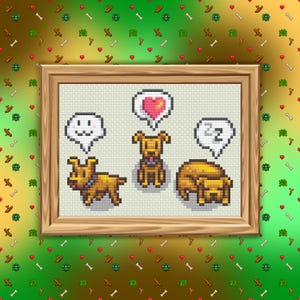 Stardew Dogs Original - Cross Stitch Pattern PDF, Video Game Inspired Counted Crossstitch