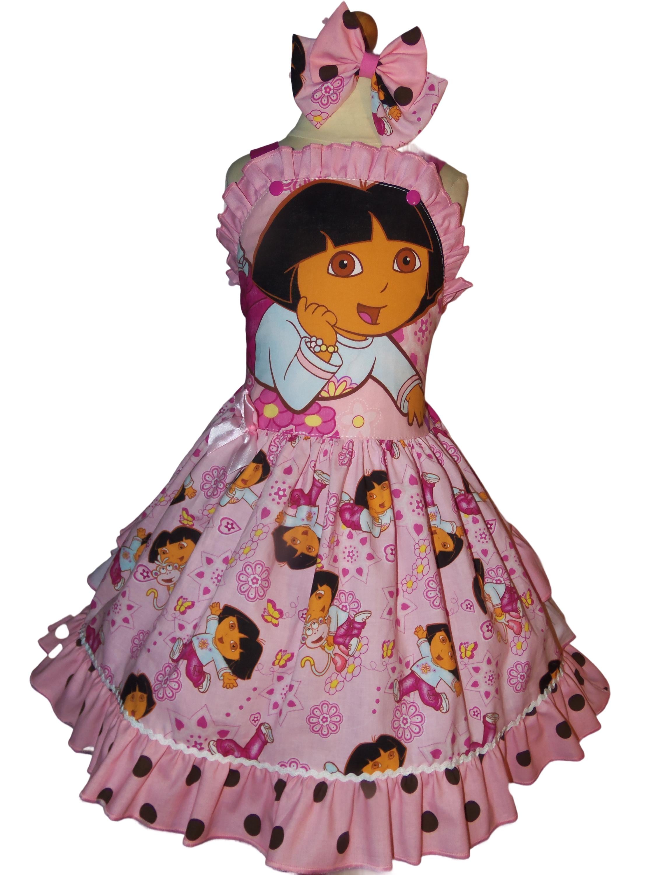dora birthday party dress Girl's dress Dora the Explorer, birthday party 7 US numeric main image 1