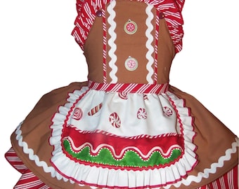 Gingerbread Cookies ginger Village  Ruffles Dress for Girls Christmas Party  - Daycare
