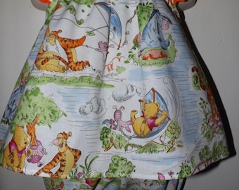 2 pc set Winnie Pooh Bear vintage 90s Fabric birthday diaper cover bloomers Daycare birthday size 24mo 2t,3t,4t