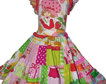 Strawberry Patchwork Dress Size 10 -  RARE Girls Fashion