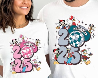 Disney Christmas Shirt, Mickey Friends Shirts, Happy New Year, Christmas Party Shirt, Hello 2025 Shirt, Christmas Gifts, Disney Vacation Tee