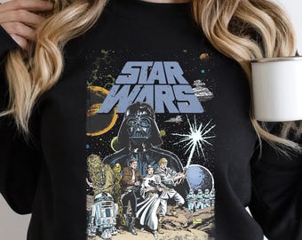 Star Wars Sweatshirt, Vintage Disney Sweatshirt, Darth Vader Sweatshirt, Storm Trooper Sweatshirt, R2D2 Sweatshirt, Mandalorian Gift