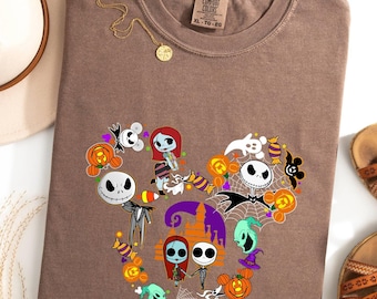 Jack And Sally T-Shirt, Disney shirt, Sally Halloween Shirt, Nightmare Before Shirt, Disney Halloween T-Shirt, Mickey Shirt, Comfort Colors