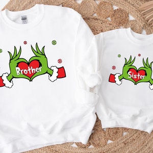 Custom Name Grinch Christmas Sweatshirt, Merry Grinchmas, Christmas Gifts, Grinch Shirt, Custom Family Christmas Shirt, Christmas Party Tee