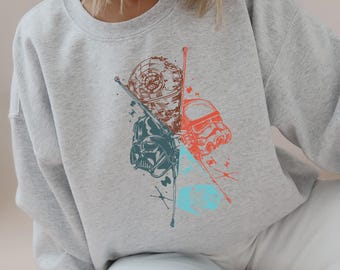 Retro Star Wars Sweatshirt, Darth Vader Sweatshirt, Storm Trooper Sweatshirt, Disney Sweatshirt, Vintage Sweatshirt, R2D2 Sweatshirt
