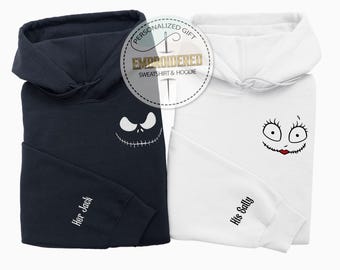 Disney Embroidered Sweatshirt, Jack and Sally Sweatshirt, Halloween Hoodie, Couple Matching, Halloween Gift, Sally Sweatshirt