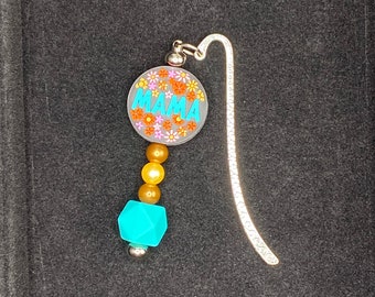 Brown and Teal Mama Bookmark