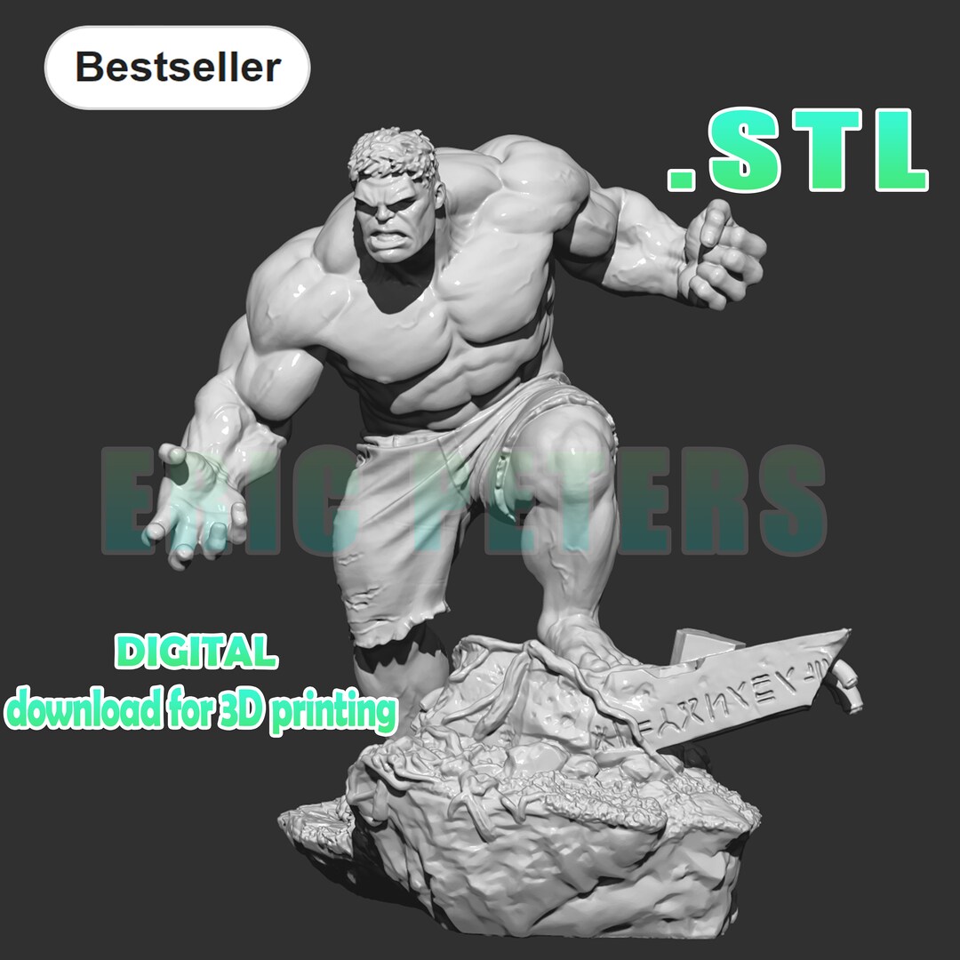 Marvel Hulk High Quality STL File, 3D Digital Printing STL File for 3D ...