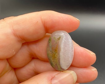 Moss Agate 30 x 20 mm cabochon gemstone