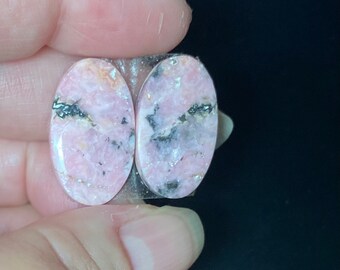 Rhodochrosite Pair 13 mm x 22 mm each