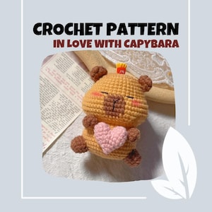 Lovely Capybara Crochet Pattern Valentine Capybara Amigurumi PDF Cute Capybara Couple Gift Keychain Stuffed Animal Plush Toy Heart Plushie