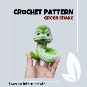 NO SEW Green Snake Crochet Pattern Reptile Animal Crawling Cobra Viper Amigurumi PDF Worm Crochet Plushie Toy Pattern Chinese Zodiac