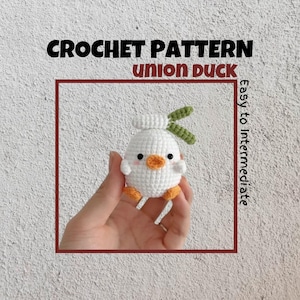 Union Duck Crochet Pattern Low Sew Duck Amigurumi Pattern Baby Gift Animal Food Toys Keychain Ornament Small Mini Cute Duck Plushie
