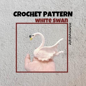 White Swan Crochet Pattern Beautiful Graceful Bird Amigurumi PDF Snow Flying Animal Goose Duck Geese Pelican Crochet Decor