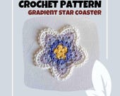 Gradient Star Coaster Crochet Pattern Granny Star Applique Pattern Star Light Moon Night Theme Coaster Decor Gift Cute Star Crochet
