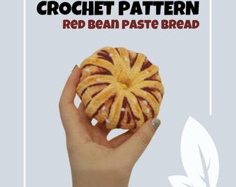 Rode bonen pasta brood haakpatroon ontbijt spelen eten speelgoed thee tijd gebak donut amigurumi pdf toast bakkerij café taart broodje zuurdesem fijnproever