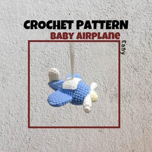 Modèle d'avion au crochet, hochet pour bébé, modèle amigurumi, facile, breloque pour voiture, avion, mignon, mini, petit, ornement, avion, cartable, garçon, enfants