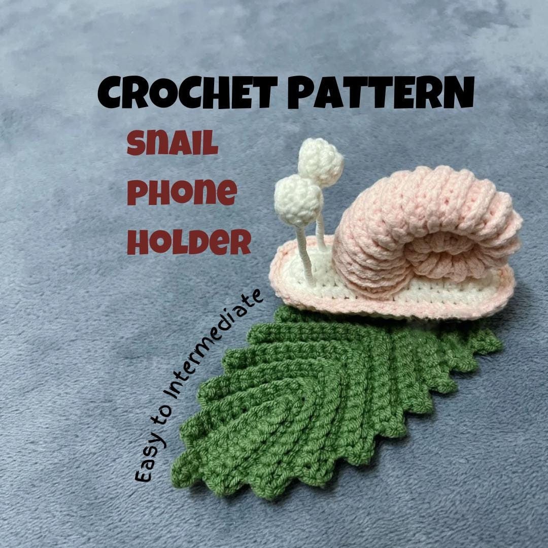 8 Crochet Phone Cases with Butterflies, Owls, Bears, and Sunflowers 7 Snail Phone Holder Crochet Pattern Baby Animal Cartoon