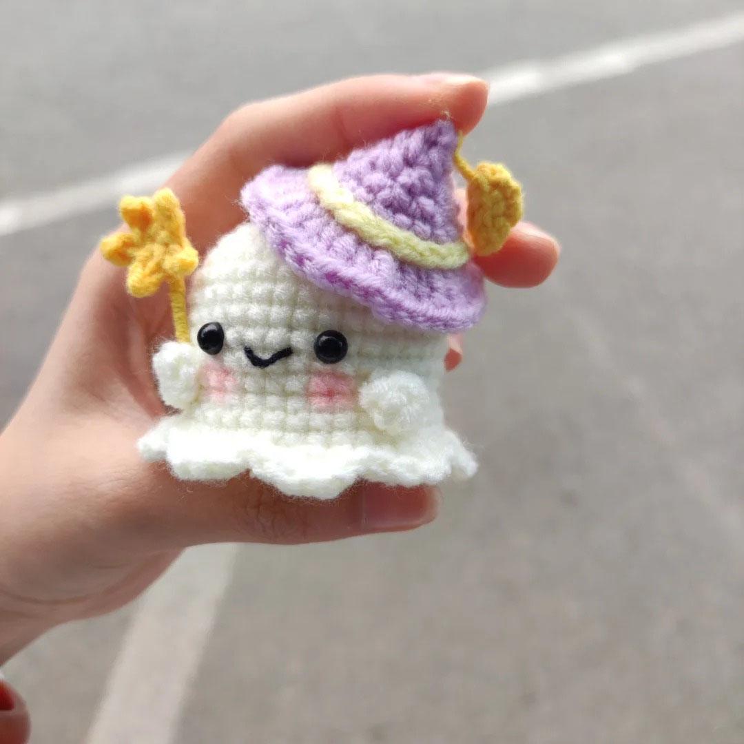 NO SEW Halloween Witch Crochet Pattern Mini Cute Ghost Plush Amigurumi ...