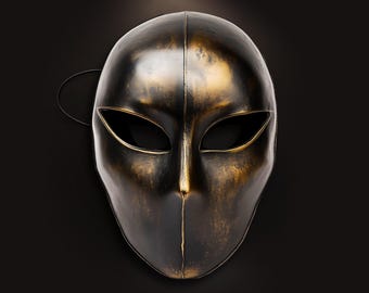 Voidseer Burning Man Mask | FLAT Mask Printed from Hand-Painted Design with 3D Effect & Strap for Festivals, Parties, Costumes