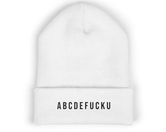ABCDEFUCKU Beanie | Embroidered Cuffed Knit Hat