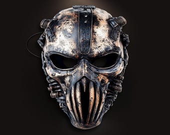 Moltrax Burning Man Mask | FLAT Mask Printed from Hand-Painted Design with 3D Effect & Strap for Festivals, Parties, Costumes