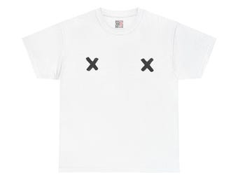 Minimalist X Boobs T-Shirt | Bold Funny Feminist Tee with Nipple-Inspired Cross Design, Perfect for Casual Wear, Street Style & Gifting