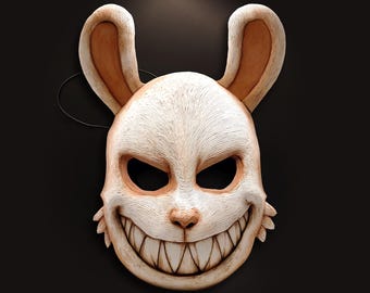 Labubu-Inspired Mask | FLAT Mask Printed from Hand-Painted Design with 3D Effect & Strap for Festivals, Parties, Costumes