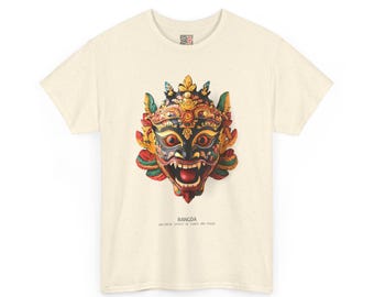 Rangda T-Shirt | Balinese Spirit Graphic Tee, Unisex Cotton Shirt, Mythical Chaos Wear, Unisex Cotton Shirt, Mask Pask Collection