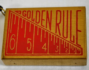 Vintage Golden Rule Matchbox Measuring Tape - Made in Japan