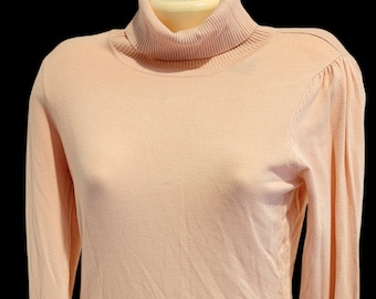 Vintage Forever 21 Solid Pink Turtleneck Sweater, Ribbed at Neck Waist and Cuffs, Size Medium New with Tag