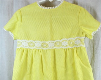 Polly Flinders Yellow Girls Dress, Poly Rayon Blend, Size 4?