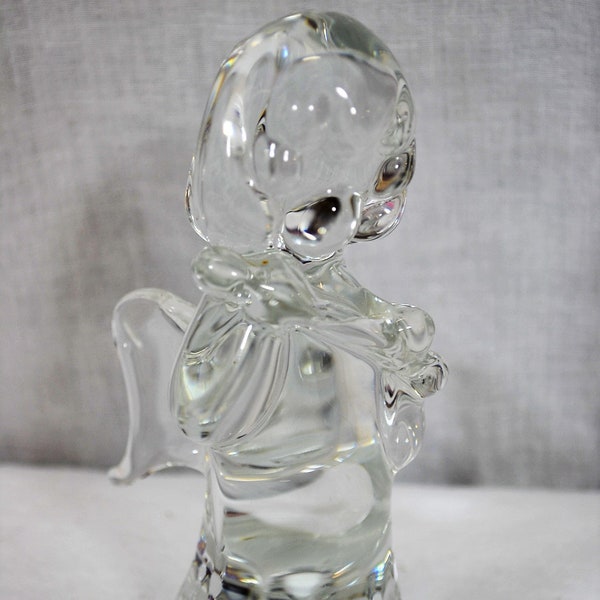 Vintage F. M. Ronneby Art Glass Angel Figurine,  Signed Sweden L-14