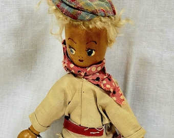 Vintage Wooden Scandinavian Doll