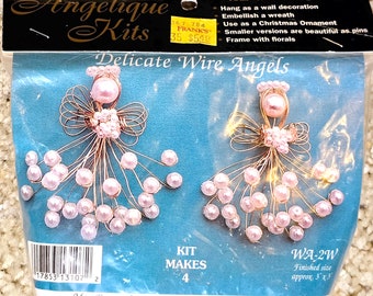 Vintage Wire Angel Making Hobby Kit By Angelique Kits  New in Original Package, Kit Makes 4 Angels