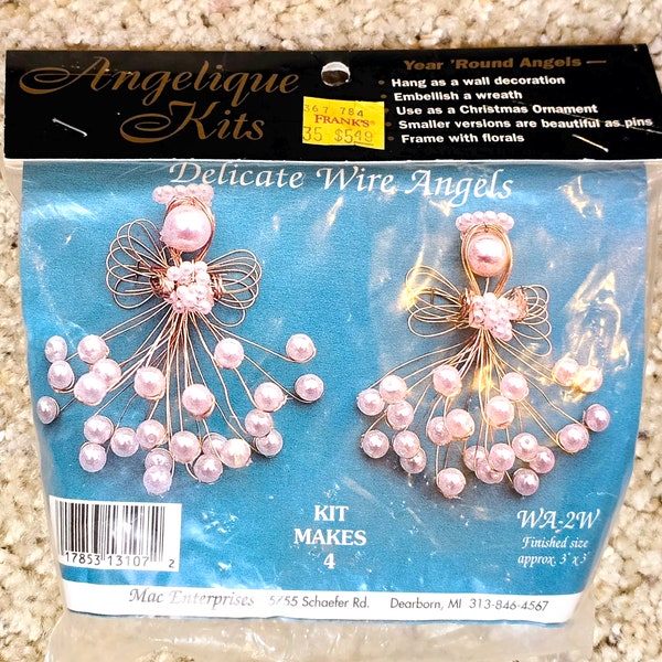 Vintage Wire Angel Making Hobby Kit By Angelique Kits  New in Original Package, Kit Makes 4 Angels
