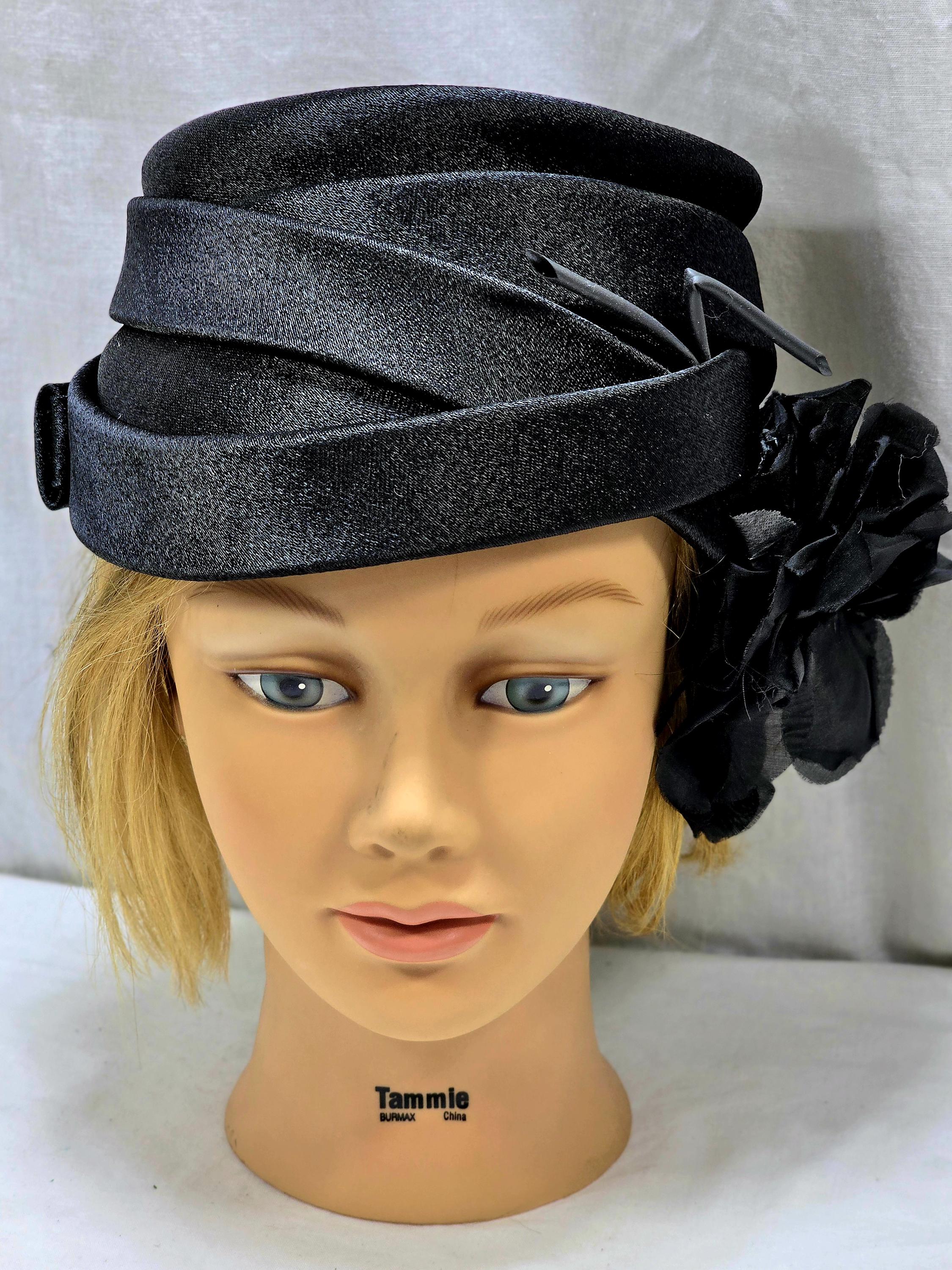 Vintage‎ Sonni California Brown Faux Fur Pillbox Hat Pink Satin Ribbon 1960s USA Wonderland main image 3