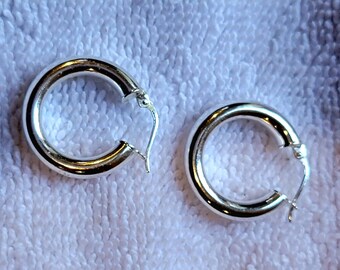 Sterling Pierced Earring Hoops 9/16"